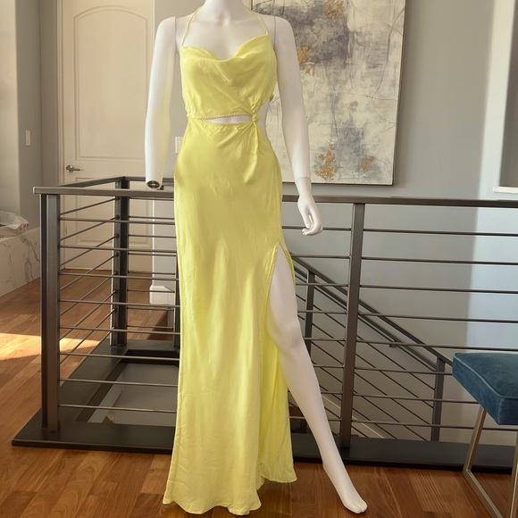 For Love And Lemons Dresses & Skirts - For Love & Lemons Kyra Cut Out Maxi Dress in Yellow